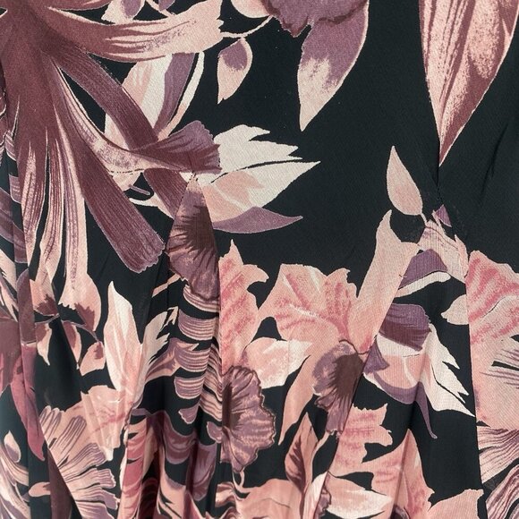 Style Midnight Velvet Dress Size Medium Midi Dress Floral Fairy Sharkbite Hem - Picture 8 of 13